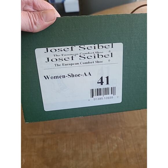 Josef Seibel Women's Sanja 09 Leather Combat Ankle Boot Cognac Brown Green EU 41 - Picture 12 of 12